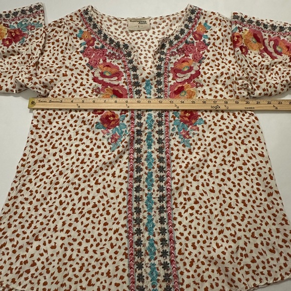 Savanna Jane Floral Embroidered Leopard Print Tunic Top - Picture 7 of 10